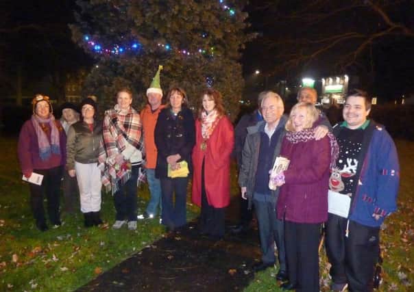 Families get ready for the Christmas switch-on.