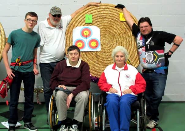 Rugby's five archers and crossbow shooters at the Pud Shoot in Wolverhampton