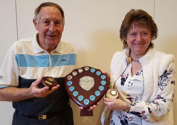 Michael Ward and Janet O'Connor, winners of the 2017 Founders Championship Pairs at Rugby Village Bridge Club
