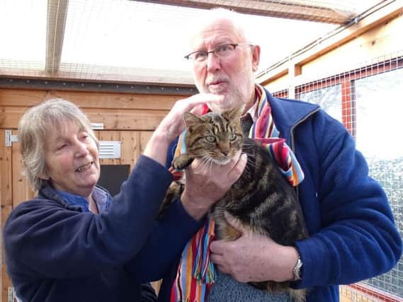 Mary Hall (left) and Jim Hall were delighted to be reunited with their beloved Desmond