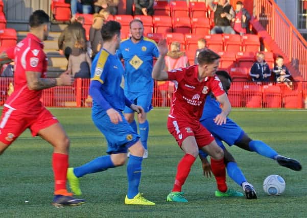 Junior English is in the thick of the action as Brakes take on Tamworth. Picture: Sally Ellis