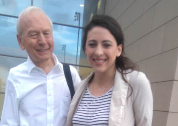 Madeleine Grant (right) with Mastermind presenter John Humphrys