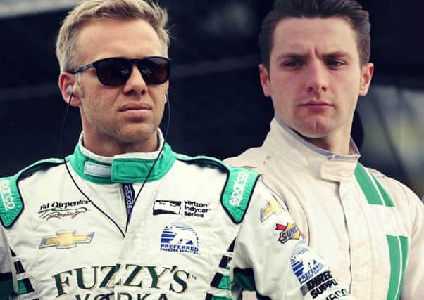 Jordan King, right, will share driving duties with Ed Carpenter.