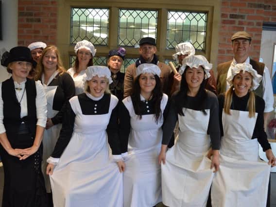 Crackley Hall staff in Victorian attire