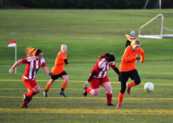 Kelly Worthington scored Rugby's  second-half equaliser from the penalty spot (Picture by Lelde Ozolina)