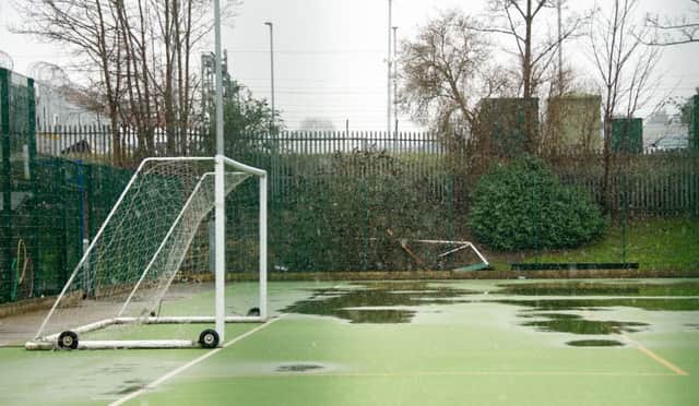 Too wet to play hockey at Rugby College on Saturday afternoon