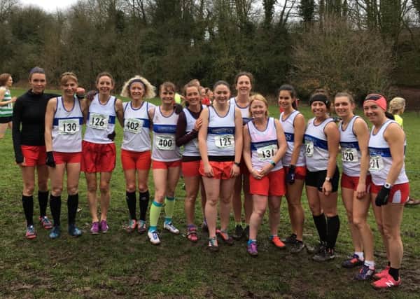 Leamington C&AC's women line-up ahead of the start in Wolverhampton.