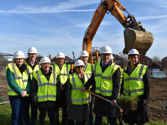 NHS, council and construction partners were joined by residents and Rugby MP Mark Pawsey for the ceremony.