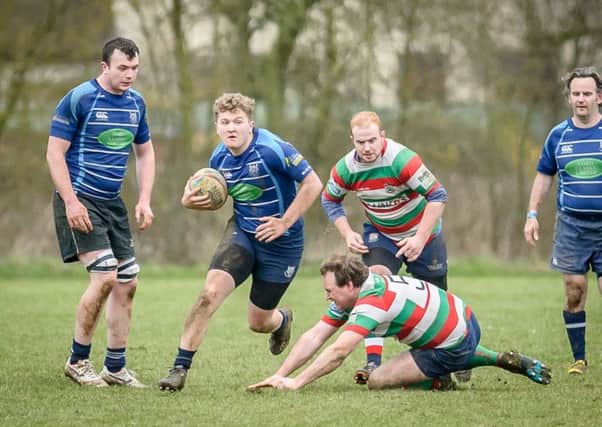 Rugby St Andrews 2nd XV in Clonmel Cup action with Lutterworth last month