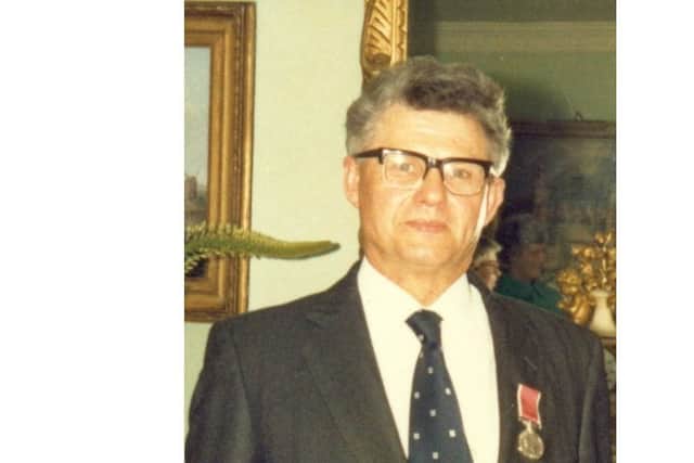 In 1980 with his British Empire Medal received for services to the National Association of Boys Clubs, West Midlands