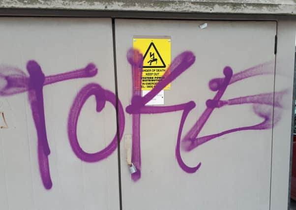 The 'toke' tag has been spotted around Warwick. Photo provided by Warwick Central Safer Neighbourhood Team.