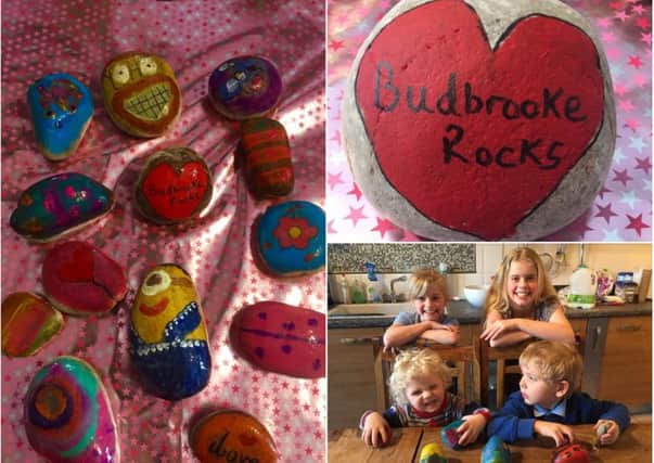 Michelle Fogarty and her children have painted and hidden 13 rocks around Budbrooke.