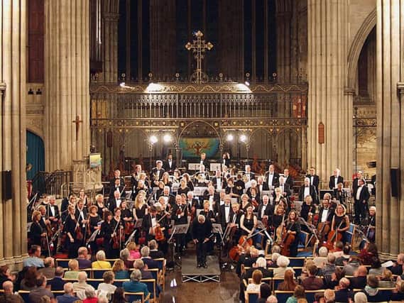 The orchestra at a previous concert