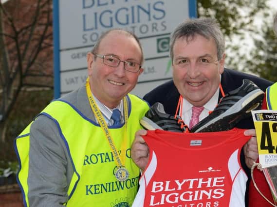 Rotarian Philip Southwell (left) with Blythe Liggins joint senior partner Richard Thornton.