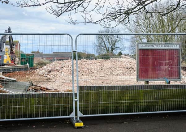 Lillington Free Church has been demolished to make way for housing. NNL-180327-221040009