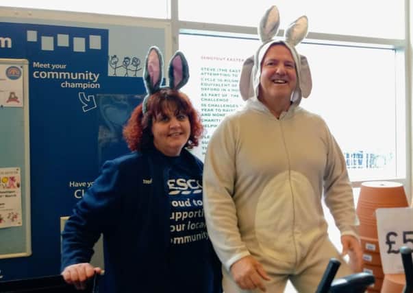 Steve Atherton was cycling at Southam Tesco ove the weekend for one of his 56 challenges.