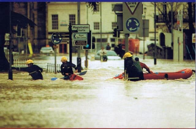 Leamington town centre underwater. Picture by Colin Jennings / Leamington History Group