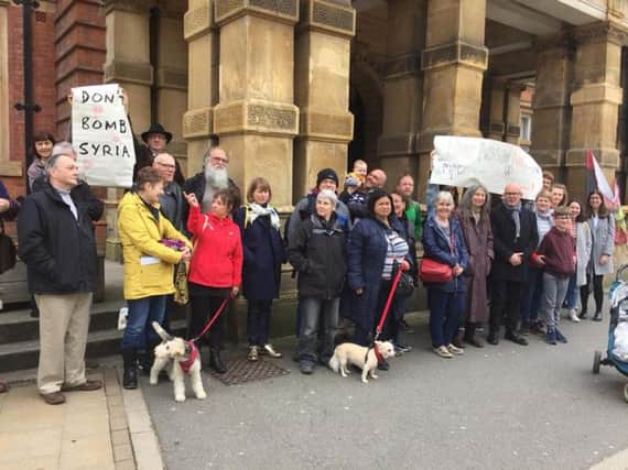 Labour party members gathered at Leamington Town Hall on Sunday to protest against the Syria air strikes. MP Matt Western (pictured) has had his say on the issue.