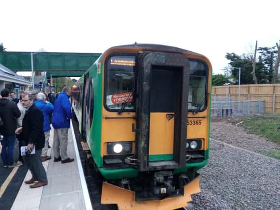 The train at the newly-opened Kenilworth Station