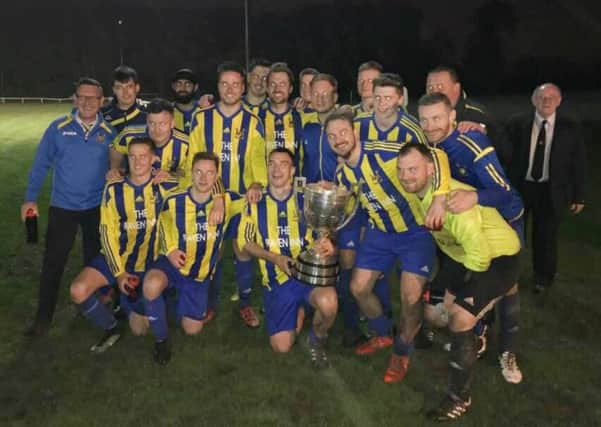 Champions Brinklow celebrating their cup win