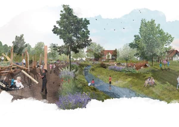 Artist impression of the Myton Green site.