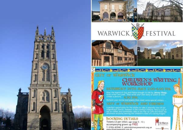 St Mary's Church will be hosting a children's writing workshop during the Warwick Festival.
Photo of St Mary's Church and event poster provided by St Mary's Church.