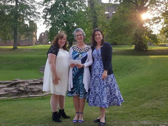 From left: Michelle Cooper, Community Midwife Manager at Warwick Hospital, Cllr Kate Dickson, and Sarah Noble, Head of Midwifery at Warwick Hospital