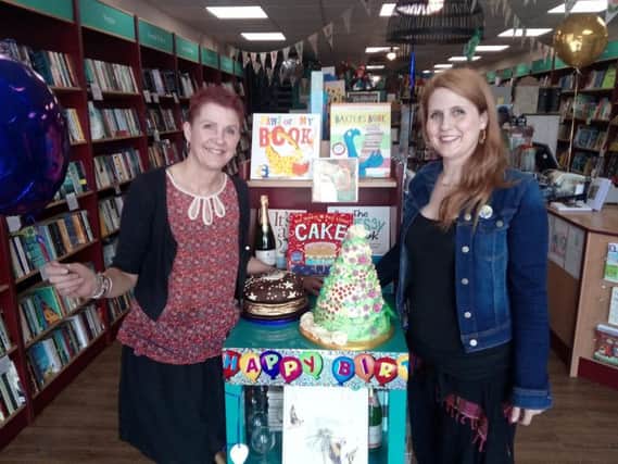 From left: Judy Brook and Tamsin Rosewell of Kenilworth Books preparing for the party