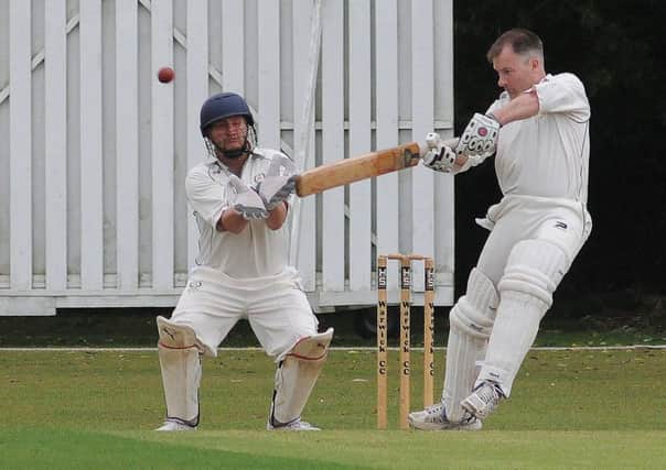 Chris Moore plays uppishly for Warwick 2nds at home to Hunningham 2nds. Pictures: Morris Troughton