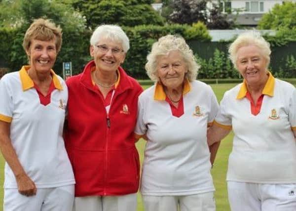 Warwickshire's highest winning rink Liz Wooding, Antoinette Lambert, Sigrid Thomas and Maureen Edwards