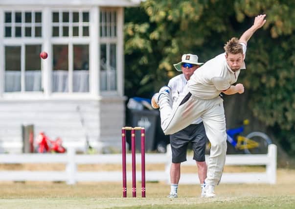 Jon Sage bowling to Handsworth in the 2nds' four-wicket win