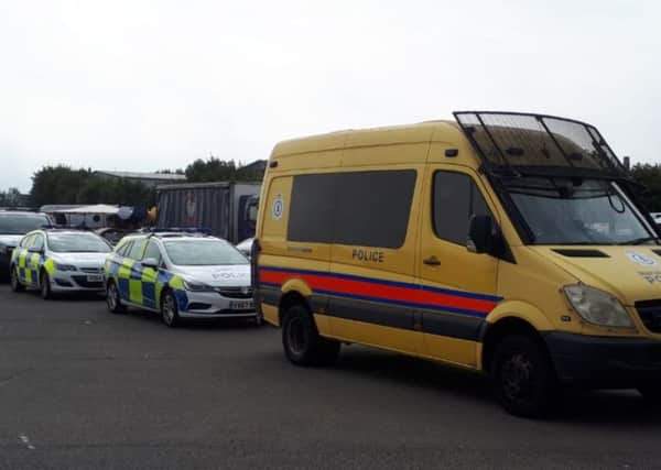 Police seized more than 500 weapons from a stall at Wellesbourne Market.