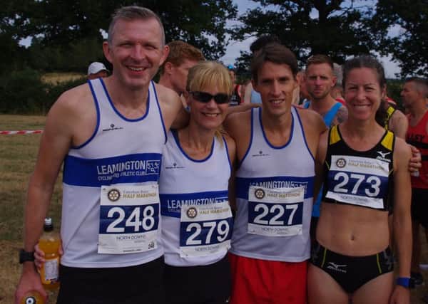 The Leamington C&AC quartet at the British Masters Half Marathon.