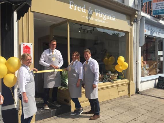 The team at Fred and Virginia officially opening their store in Leamington