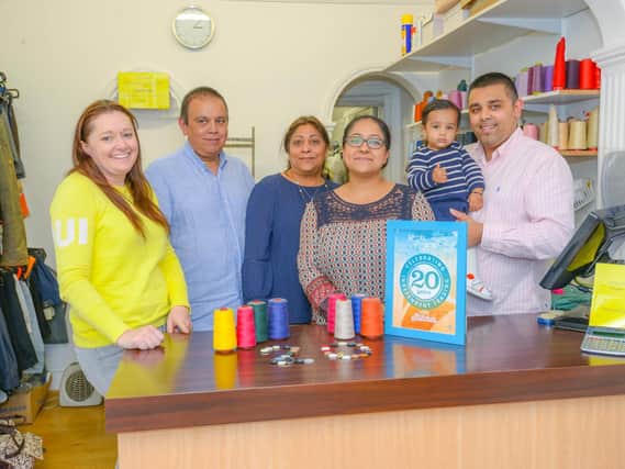 Pictured, from left to right, are Stephanie Kerr of BID Leamington with Subhash and Arvinda Gohil, and Shilpa and Manesh Gohil with their daughter Nivah.