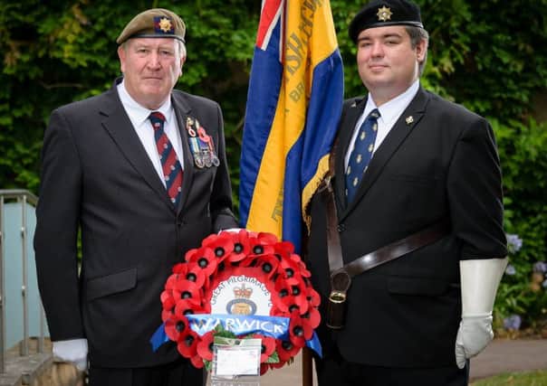 Pictured: Tony Glover, Chairman of the Warwick Branch of the Royal British Legion, together with Ashley Garrison Brown.  They will be attending the forthcoming major pilgrimage GP90 to mark the 1918 - 2018 centenary in Ypres Belgium in August. This also marks the 90th anniversary of the great pilgrimage to the World War1 battlefields in 1928 by veterans and families of fallen soldiers. NNL-180731-174827009
