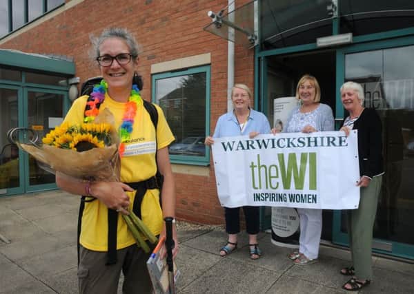 Emma Sharpe, a Kenilworth WI member, has chosen to celebrate the Centenary by walking from Llanfair PG, Anglesey, home of the first WI in Britain, to the Warwickshire Federation office at Corunna Court in Warwick. She was welcomed by Anne Bufton- McCoy (Chair of the Warwickshire Federation of WI.), Dorethy Chapman (Vice Chair) and Christine Dyer (Vice Chair).
MHLC-14-08-18-WI walk NNL-180814-192729009