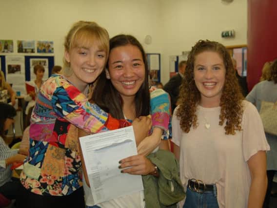 Students from King's High celebrate their A-level results