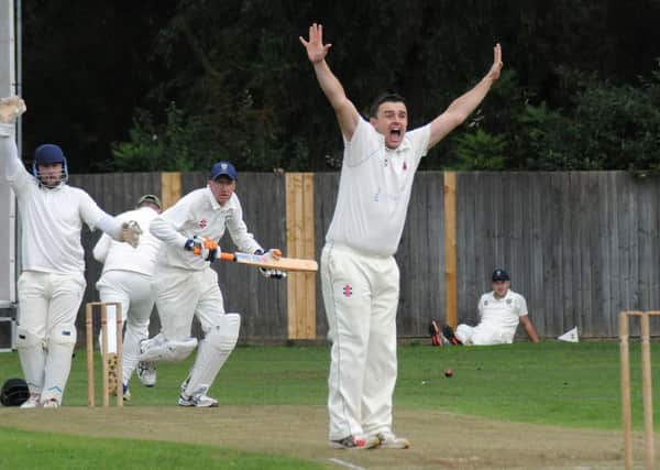 Ashorne's Mark Reading appeals in vain for the wicket of Leamingtons Shaun Williams. Picture: Morris Troughton
