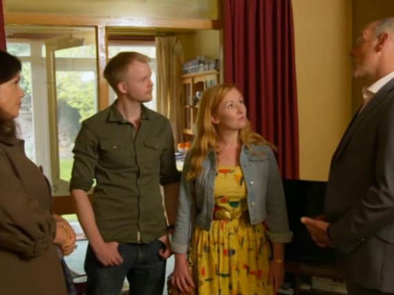 House hunters Claire and Matt discuss a potential purchase with presenters Kirstie and Phil on an episode of TV show Location, Location, Location, which was filmed in Leamington.
