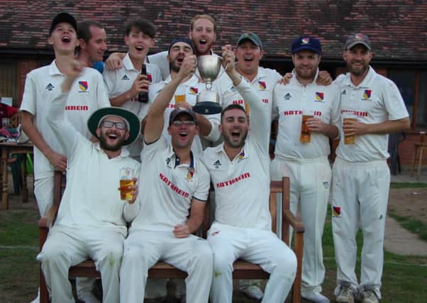 Wellesbourne celebrate their third successive Cotswold Hills Premier title. Picture submitted