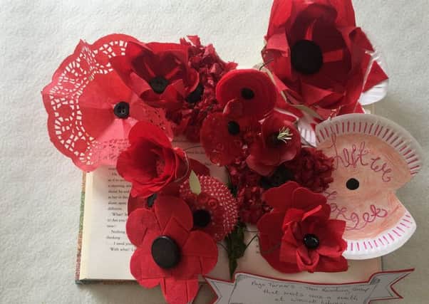 The poppies made by 'The Page Turners' group.