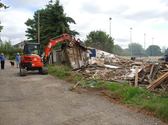 Demolition work at the former site of Kenilworth Town FC off Gypsy Lane