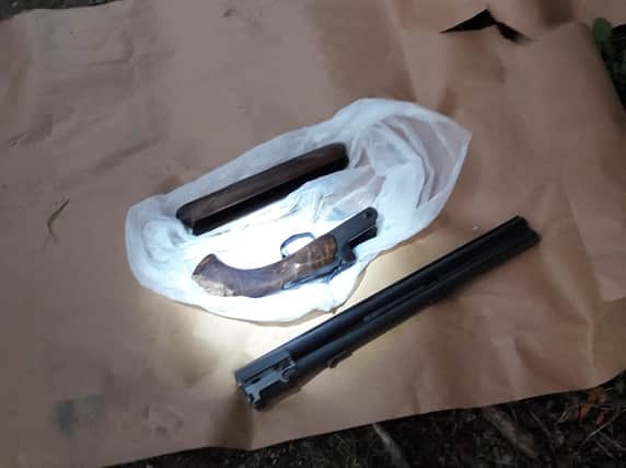 The gun shortly after it was found by police officers.