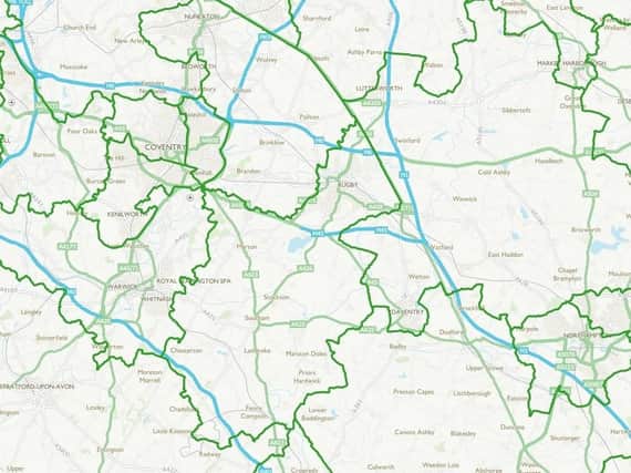 The proposed Rugby and Southam Constituency.