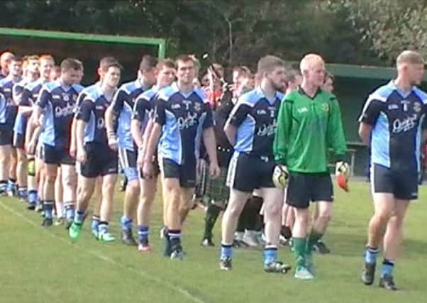 Rugby Gaels walking out onto the pitch for the final earlier this month