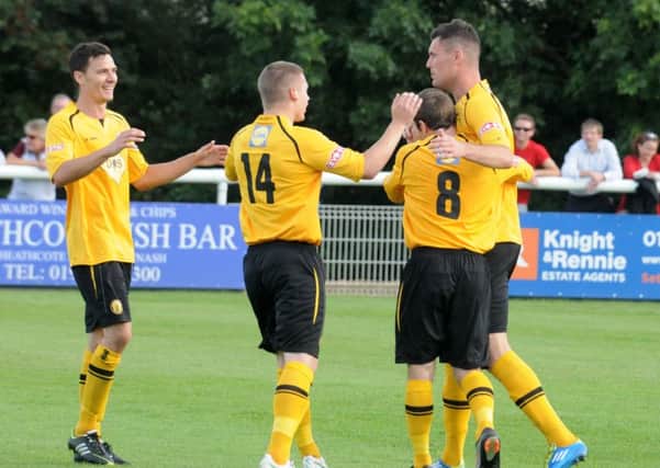 Liam Daly celebrates a late equaliser the last time Brakes and Stourbridge were paired together in the FA Cup.