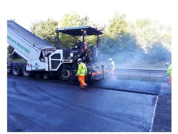 Emergency resurfacing work is taking place. Photo: Highways England