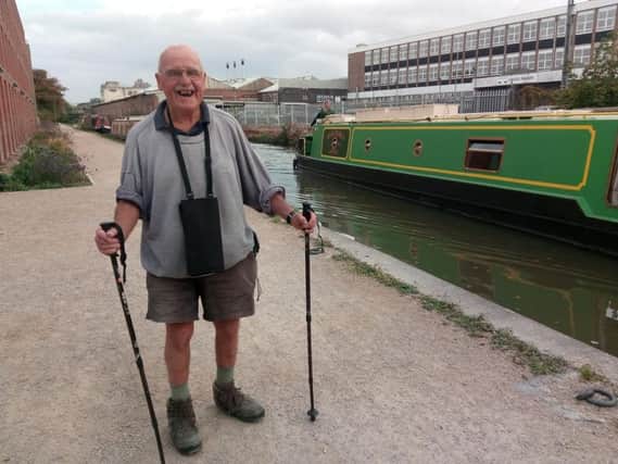 Bryan Ward, 83, completed his walk at the Clemens Street bridge over the Grand Union Canal
