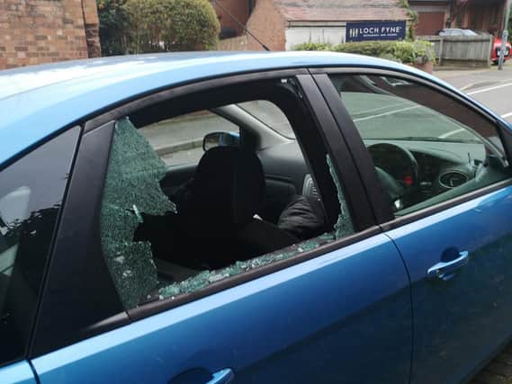 The car that was broken into on Fieldgate Lane. Photo: Josh Coomber